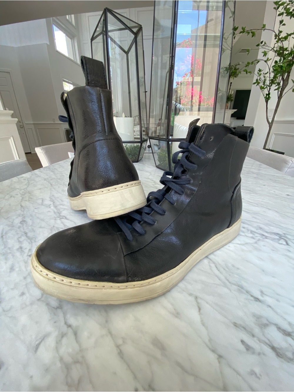 John Varvatos Mens “Deek” sneaker. 11. Dark dark navy. Warn once.